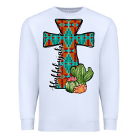 White aztec cactus cross Premium Sweatshirt - JahusDesignShop