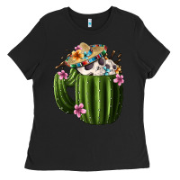 Black Day Of The Dead Mexican Cactus Ladies Tee - FaDigitalArtStudio