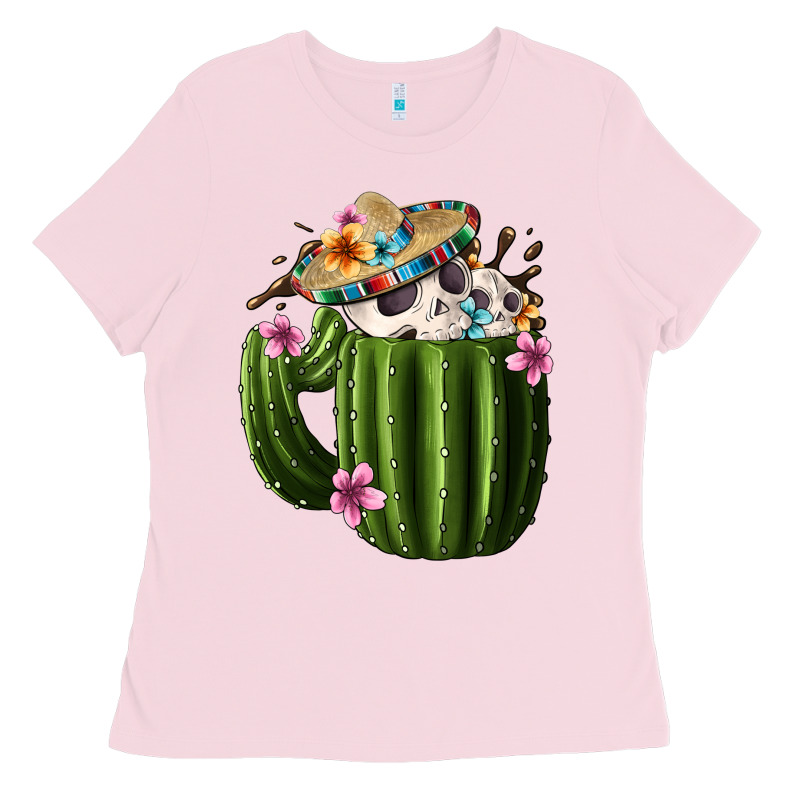 Day Of The Dead Mexican Cactus Ladies Tee by FaDigitalArtStudio | Teevron