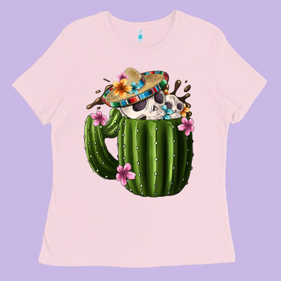 Day Of The Dead Mexican Cactus Ladies Tee Designed By Fadigitalartstudio
