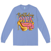 Colony Blue birthday diva pink and gold glitter Long Sleeve Tee - LillyAllenDesigns
