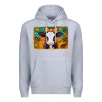 Heather Grey autumn baby cow Premium Hoodie - Jasminsmagicworld