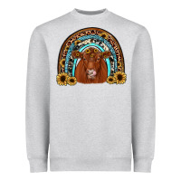 Heather Grey red angus rainbow Heavyweight Sweatshirt - JahusDesignShop