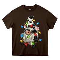 Chocolate Brown christmas cow gnome Heavy Core Tee - CowGirlArtShop