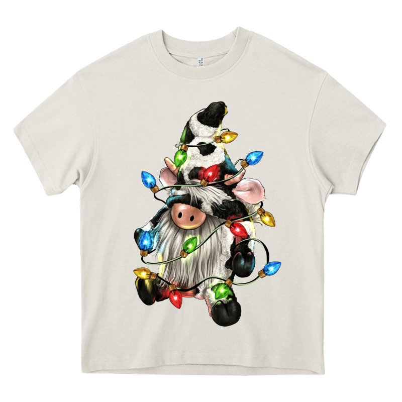 Christmas Cow Gnome Heavy Core Tee by CowGirlArtShop | Teevron