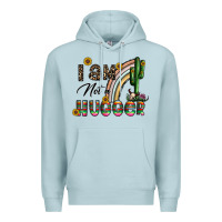 Blue Mist i am not a hugger Premium Hoodie - CowhideDigitalArt