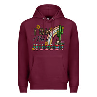 Burgundy i am not a hugger Premium Hoodie - CowhideDigitalArt