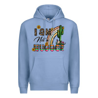Colony Blue i am not a hugger Premium Hoodie - CowhideDigitalArt