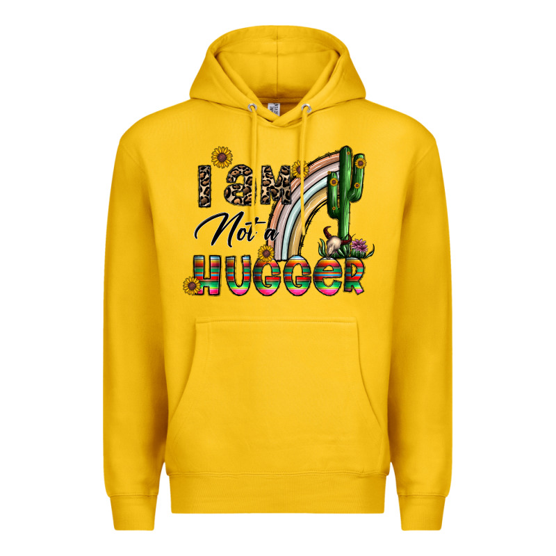 I Am Not A Hugger Premium Hoodie by CowhideDigitalArt | Teevron