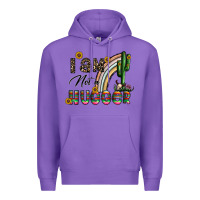 Purple i am not a hugger Premium Hoodie - CowhideDigitalArt