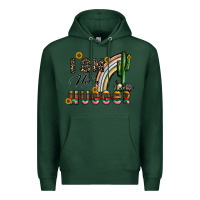 Sports Green i am not a hugger Premium Hoodie - CowhideDigitalArt