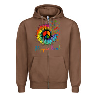 Chestnut daisy peace sign hippie soul retro hippie flower lovers t shirt Zipper Hoodie - baoMotion