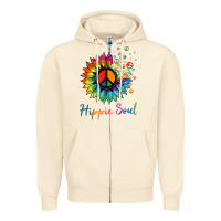 Sandshell daisy peace sign hippie soul retro hippie flower lovers t shirt Zipper Hoodie - baoMotion