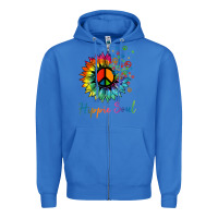 True Royal daisy peace sign hippie soul retro hippie flower lovers t shirt Zipper Hoodie - baoMotion