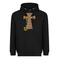 Black he is risen leopard cross Heavyweight Hoodie - JahusDesignShop