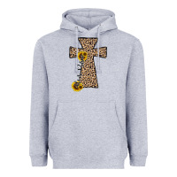 Heather Grey he is risen leopard cross Heavyweight Hoodie - JahusDesignShop