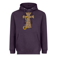 Plum he is risen leopard cross Heavyweight Hoodie - JahusDesignShop