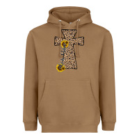 Toasted Coconut he is risen leopard cross Heavyweight Hoodie - JahusDesignShop