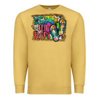 Antique Gold life is better in flip flops Premium Sweatshirt - JahusDesignShop