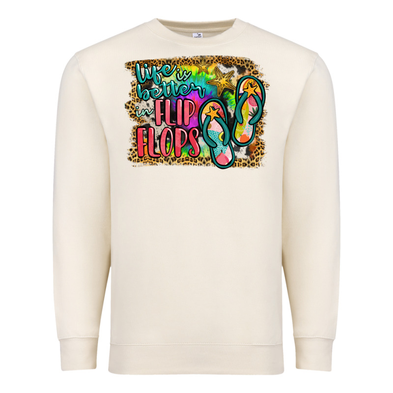 Life Is Better In Flip Flops Premium Sweatshirt by JahusDesignShop | Teevron