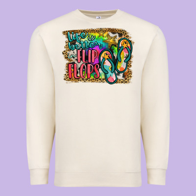 Life Is Better In Flip Flops Premium Sweatshirt Designed By Jahusdesignshop