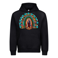 Black Lady Of Guadalupe Rainbow Urban Hoodie - RanaPortraitStore