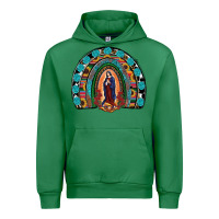 Emerald Lady Of Guadalupe Rainbow Urban Hoodie - RanaPortraitStore