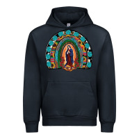 Navy Lady Of Guadalupe Rainbow Urban Hoodie - RanaPortraitStore