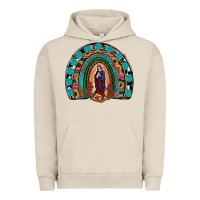 Pigment French Oak Lady Of Guadalupe Rainbow Urban Hoodie - RanaPortraitStore