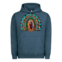 Pigment Midnight Navy Lady Of Guadalupe Rainbow Urban Hoodie - RanaPortraitStore