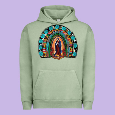 Lady Of Guadalupe Rainbow Urban Hoodie Designed By Ranaportraitstore
