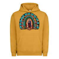 Pigment Peanut Butter Lady Of Guadalupe Rainbow Urban Hoodie - RanaPortraitStore