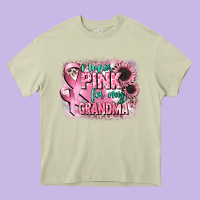 I Wear Pink For My Grandma Heavy Core Tee Designed By Cowgirlartshop