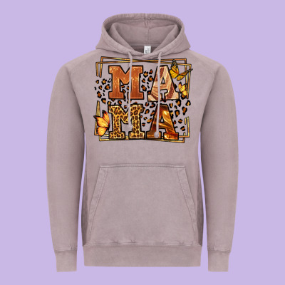 Melanin Leopard Frame Mama Mother's Day Vintage Hoodie Designed By Lillyallendesigns