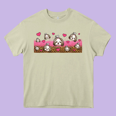 Shih Tzu Dogs Libbey Glass Heavy Core Tee Designed By Jasminsmagicworld