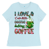 Baby Blue I Love A Cute Little Cactus Holding Coffee Ladies Tee - FaDigitalArtStudio