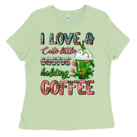 Matcha I Love A Cute Little Cactus Holding Coffee Ladies Tee - FaDigitalArtStudio