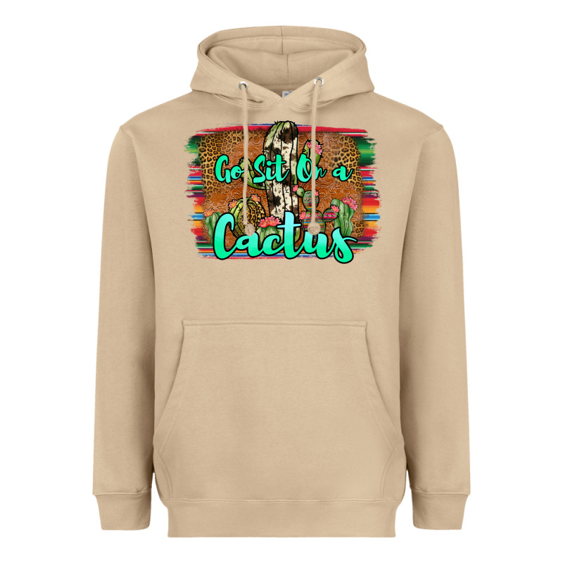 Go Sit On A Cactus Heavyweight Hoodie by JahusDesignShop | Teevron