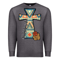 Charcoal Heather halleluljah aztec cross Premium Sweatshirt - JahusDesignShop