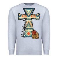 Heather Grey halleluljah aztec cross Premium Sweatshirt - JahusDesignShop