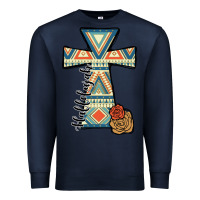 Navy halleluljah aztec cross Premium Sweatshirt - JahusDesignShop