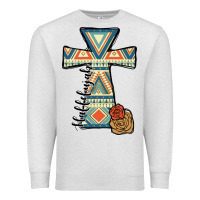 Oatmeal Heather halleluljah aztec cross Premium Sweatshirt - JahusDesignShop