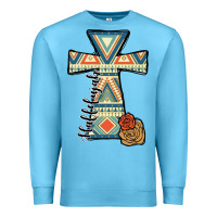 Ocean Blue halleluljah aztec cross Premium Sweatshirt - JahusDesignShop