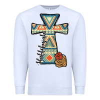 White halleluljah aztec cross Premium Sweatshirt - JahusDesignShop