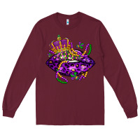 Burgundy mardi gras lips Long Sleeve Tee - LillyAllenDesigns