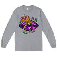 Heather Grey mardi gras lips Long Sleeve Tee - LillyAllenDesigns