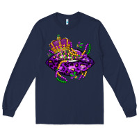Navy mardi gras lips Long Sleeve Tee - LillyAllenDesigns