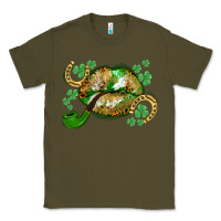 Army Green St. Patrick's Day lips Classic Tee - CowGirlArtShop
