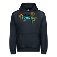 Navy She Is Strong Western Cross Urban Hoodie - RanaPortraitStore