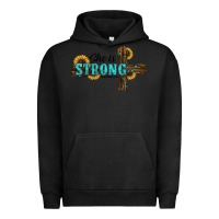 Pigment Black She Is Strong Western Cross Urban Hoodie - RanaPortraitStore